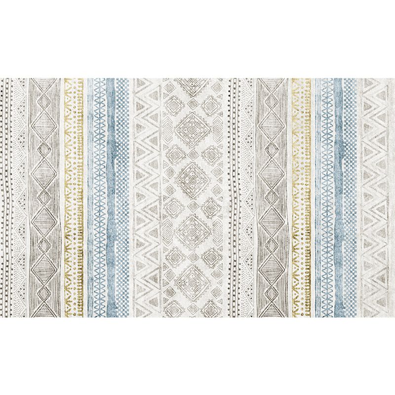 Bohemian Geometric Print Rug Polyester Indoor Carpet Non-Slip Backing Area Rug for Living Room