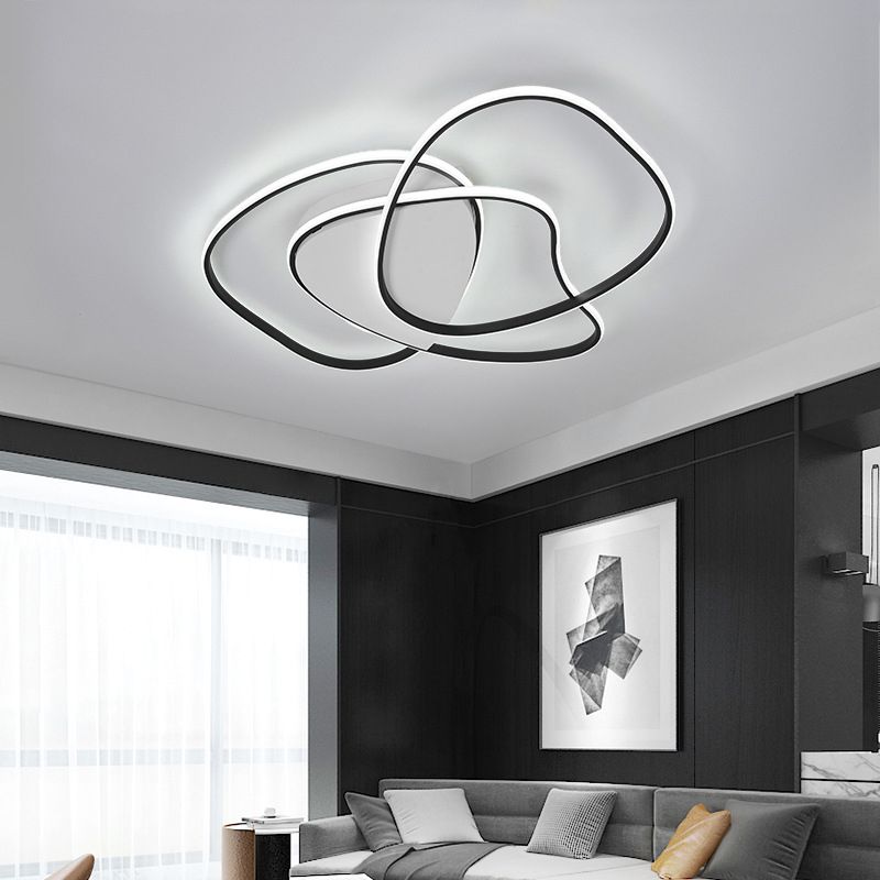 Modern Unique Shape Flush Mount Light Fixtures 3 Light Flush Mount Ceiling Light