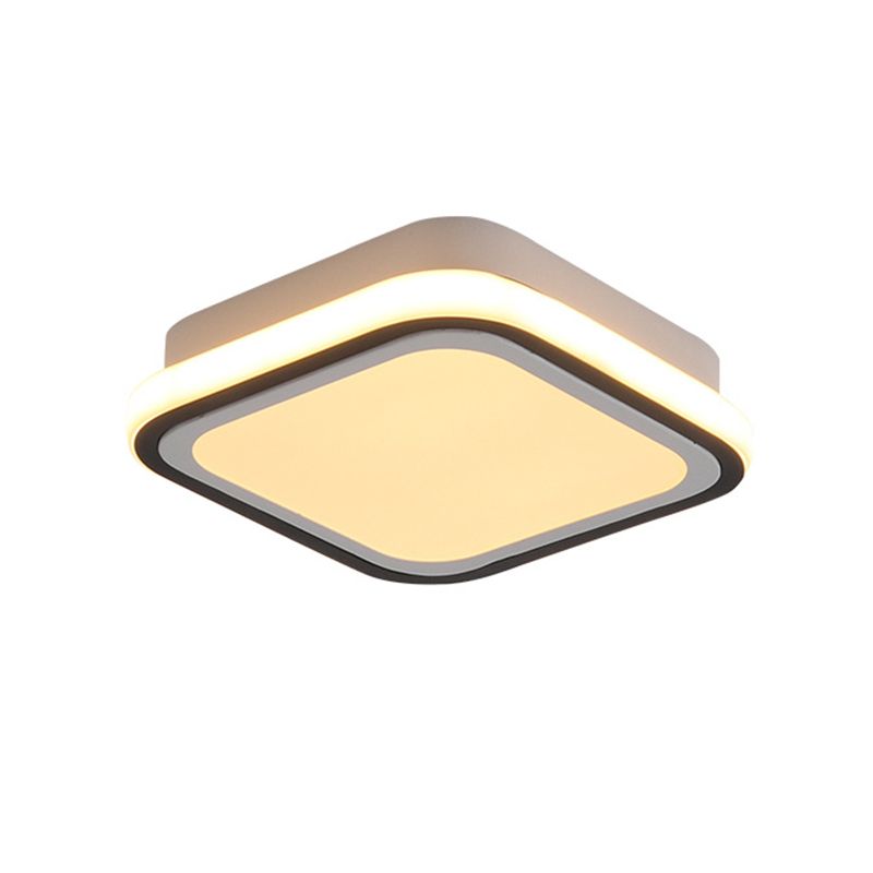 Geometrische plafondlamp Minimalistisch metalen LED-gangpad-plafondgemonteerd armatuur in zwart