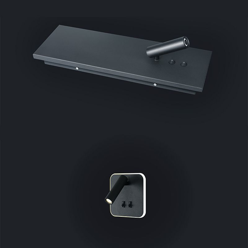 Lampada a parete a LED geometrica in alluminio nella moderna semplicità di lettura a 2 luci per la camera da letto