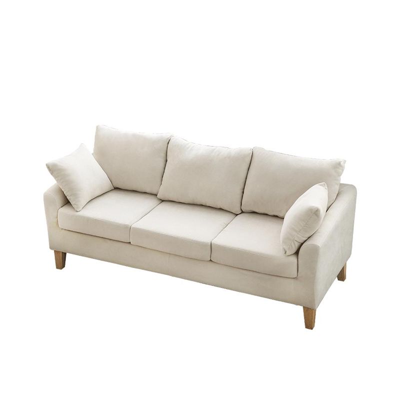Scandinavian Pillow Top Arm Sofa with Sewn Pillow Back for Apartment