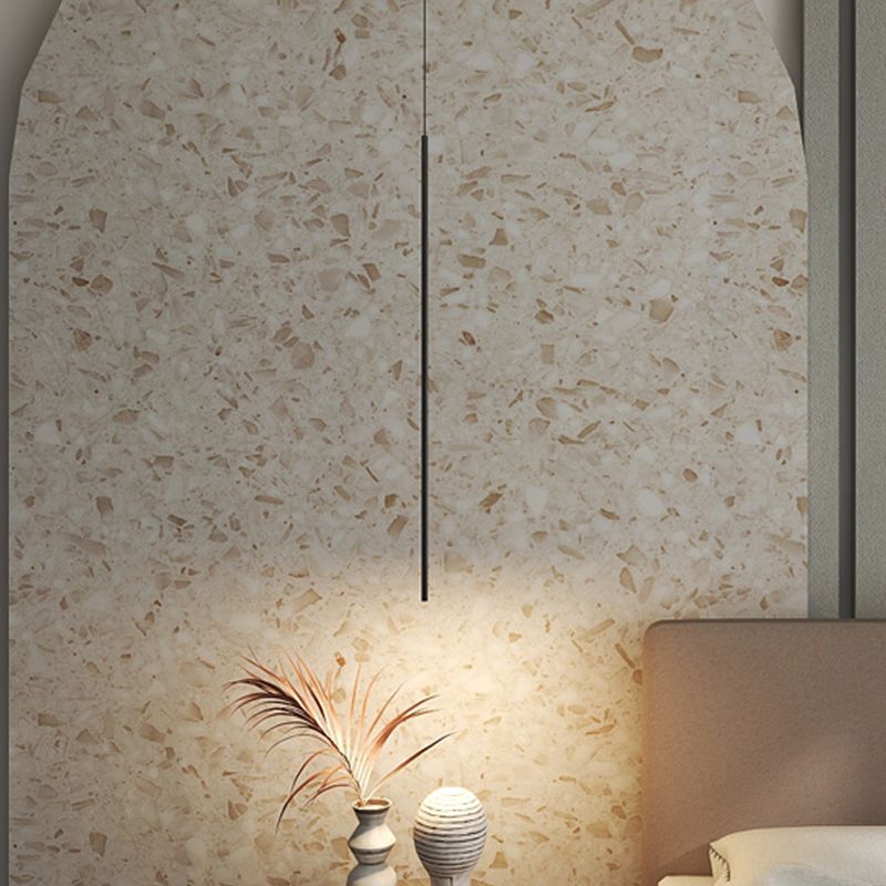 Style moderne linéaire pendant en métal à 1 lumière pour chambre à coucher