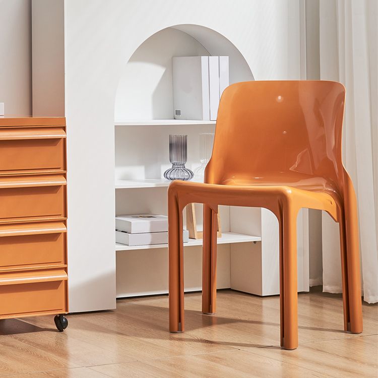 Contemporary Style Plastic 4 Legs Dining Side Chair for Home