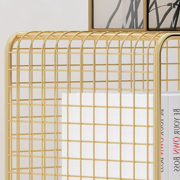 Glam Closed Back Bookcase Metal Standard Bookshelf with Shelves