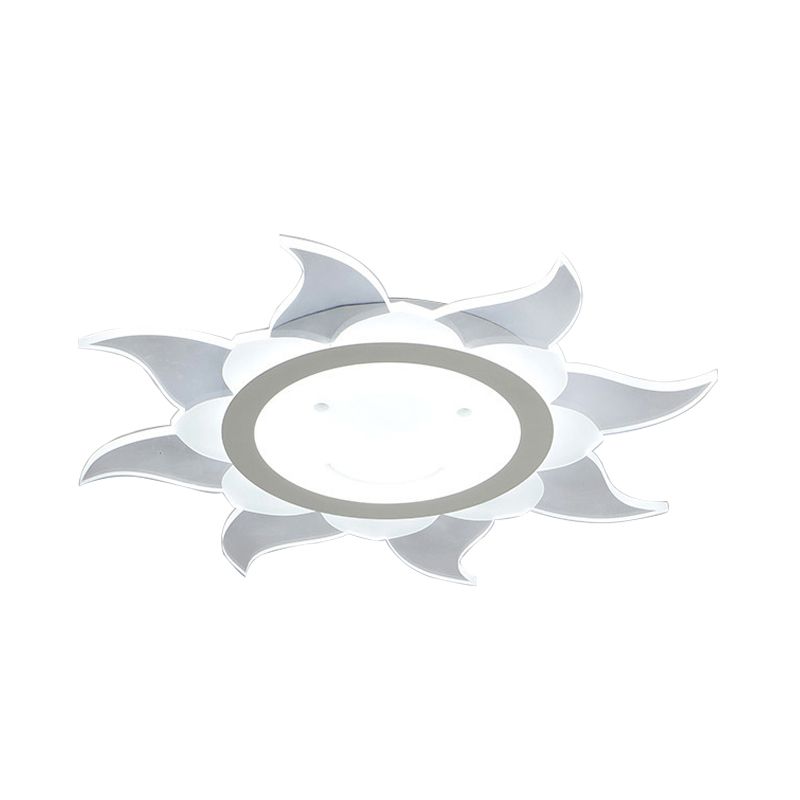 White Blazing Sun Ceiling Mount Light Modern Stylish Acrylic LED Ceiling Lamp for Dining Room