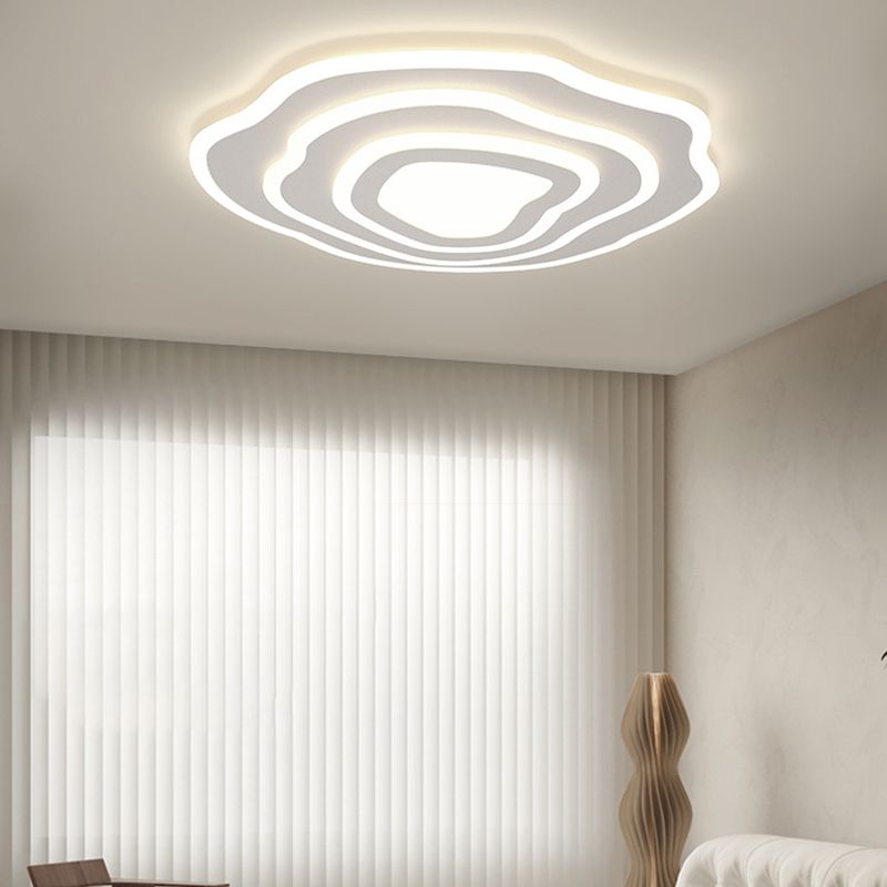 LED Modern Metal Flush Mount Cloud Shape Ceiling Light with Acrylic Shade for Living Room