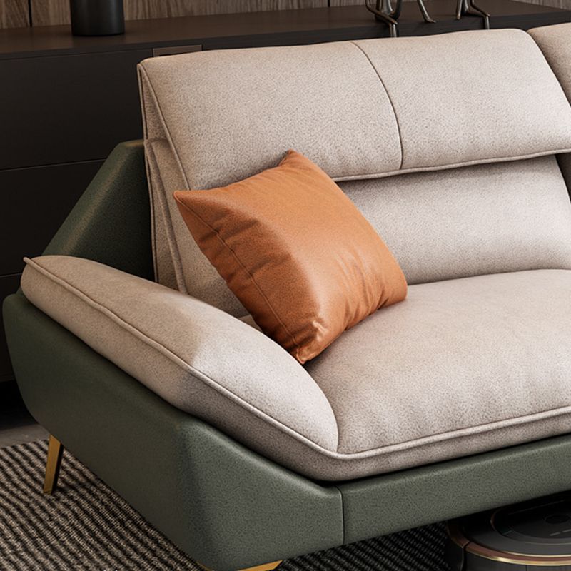 Modern Faux Leather Living Room Pillow Top Arm Cushions Seating