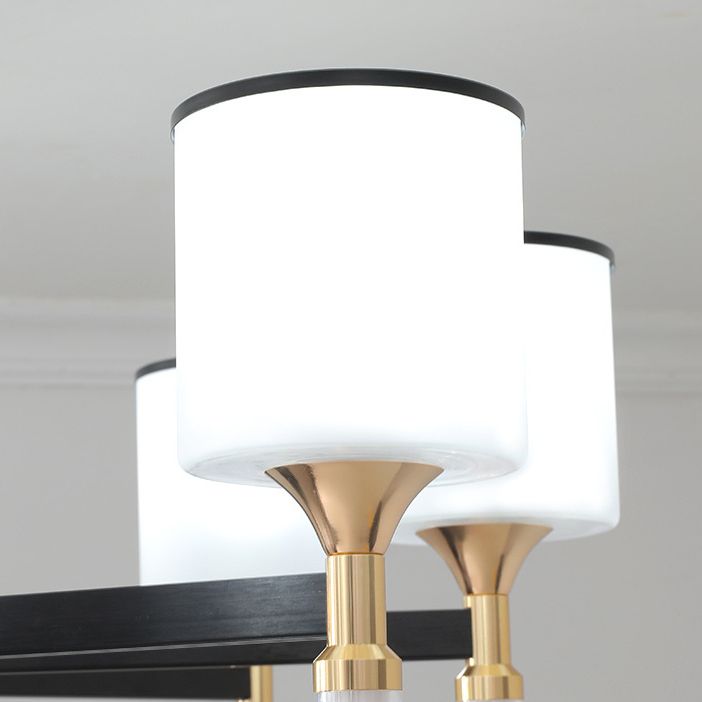 Glass Ceiling Hung Fixtures Modern Cylinder Pendant Lighting for Living Room