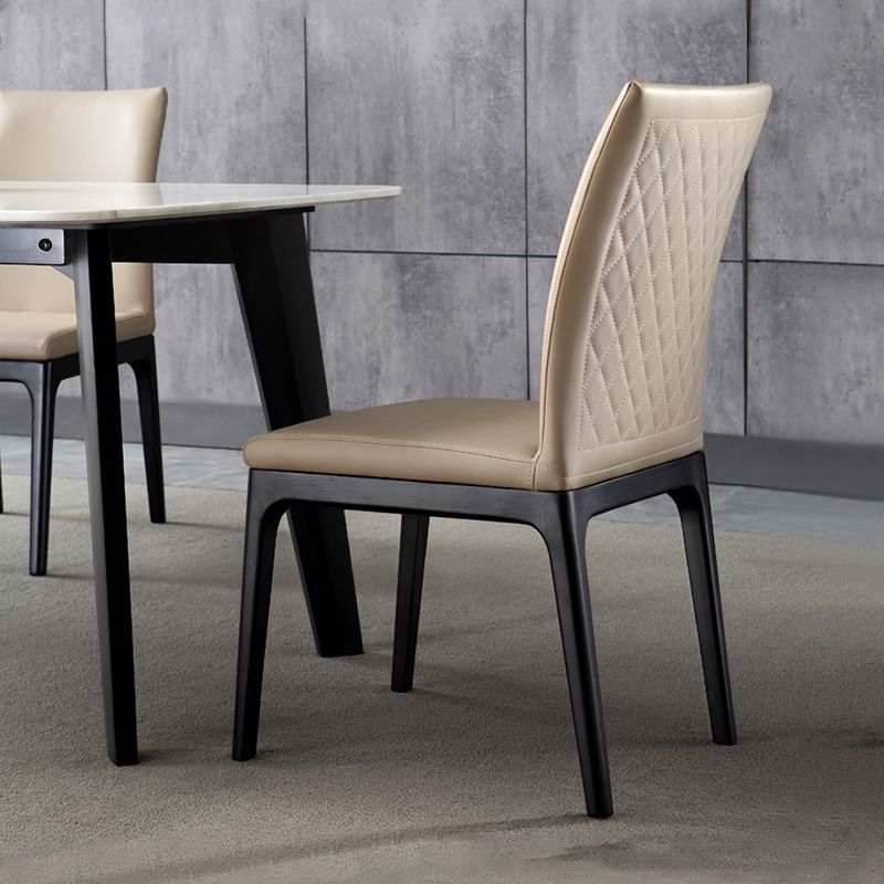 Contemporary Dining Chairs Upholstered Chairs with Wood Base