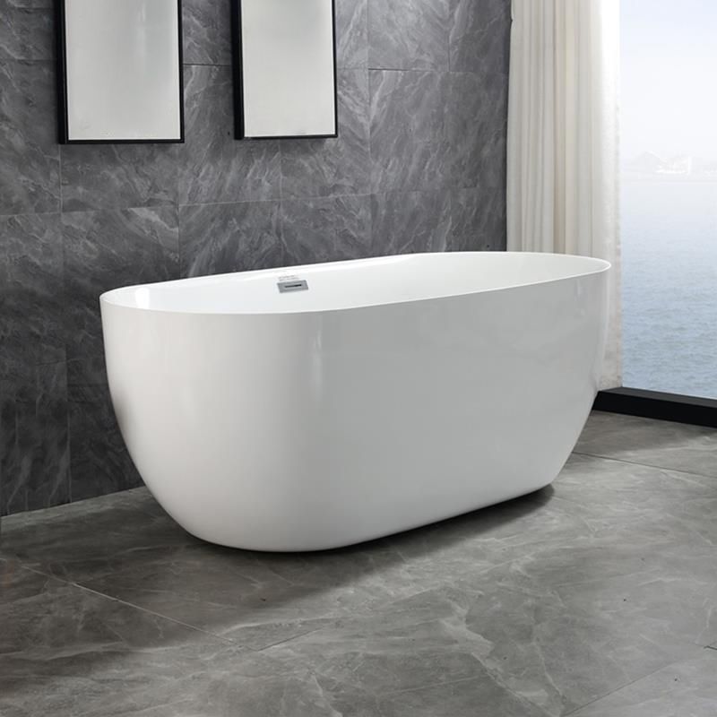 Bathroom Acrylic Oval Bathtub Soaking Tubs without Base in White