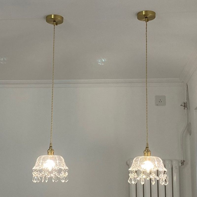 Lampe de suspension contemporaine simple lumière en verre de pendaison de suspension pour chambre à coucher