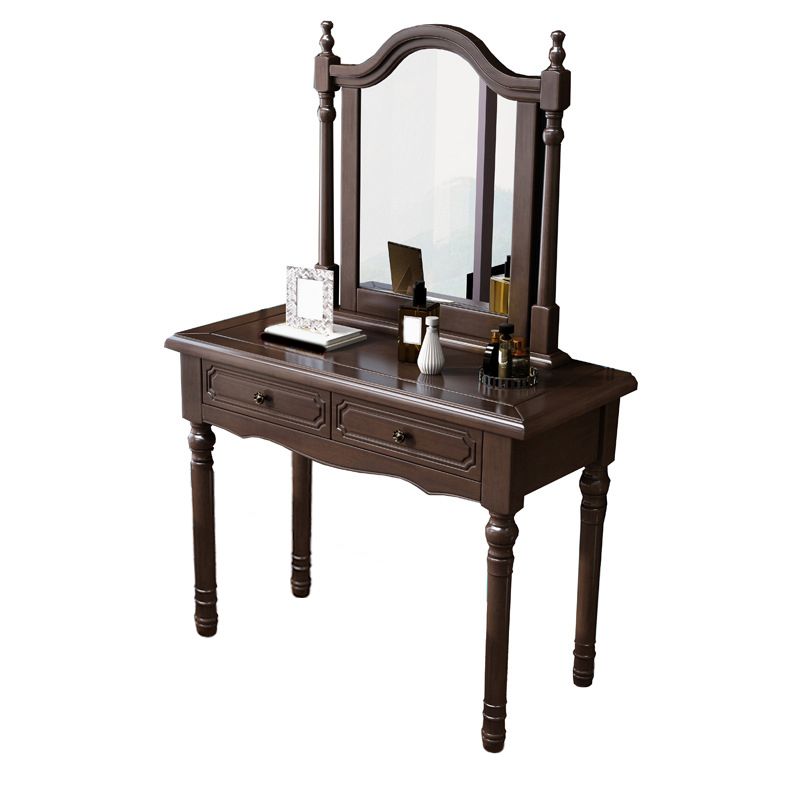 3-Piece Set Makeup Vanity Victorian Mirror and Stool Dressing Desk