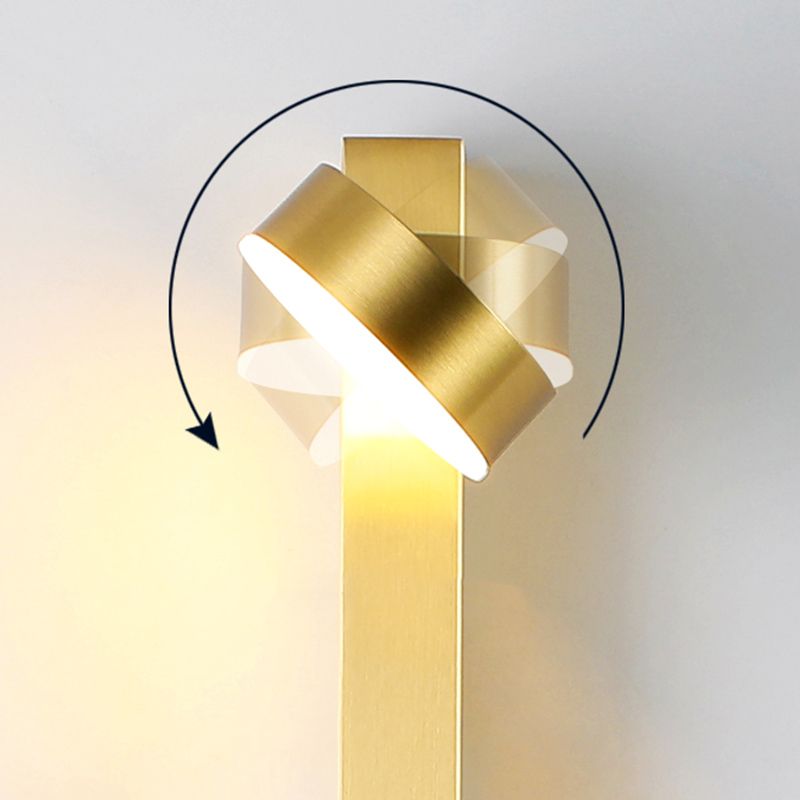 Round Shape Metal Wall Light Modern Style 1 Light Wall Mounted Light