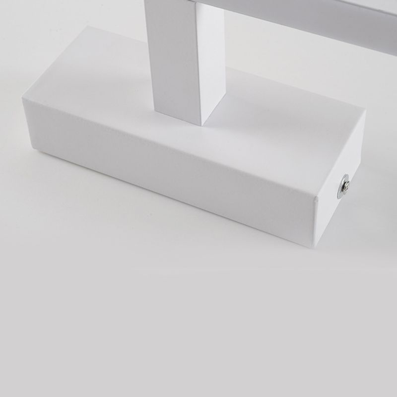 Luci da parete dello specchio da sfumatura lineare in metallo moderno 1 Fun a supporto per la parete della testa in bianco