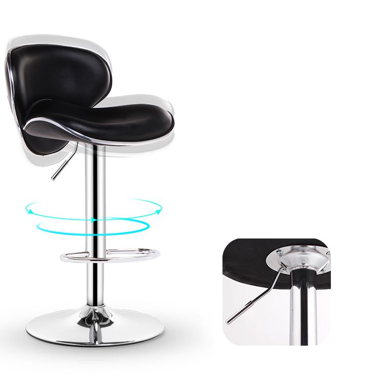 Taburetes de bar giratorios modernos de cuero PU, silla de mostrador con respaldo de altura ajustable