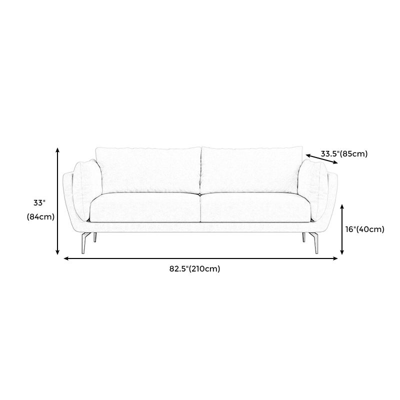 Sofa Chaise for Apartment Flared Arm Sofa for  Home Living Room