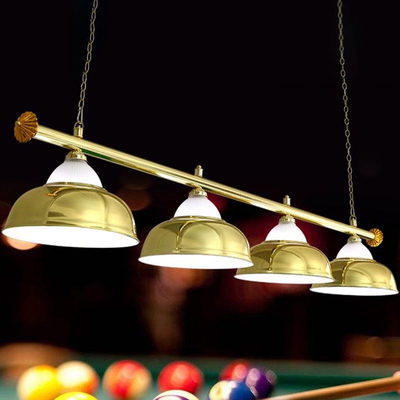 Stainless Steel Billiard Light Country Bowl Shaped Game Room Ceiling Suspension Lamp