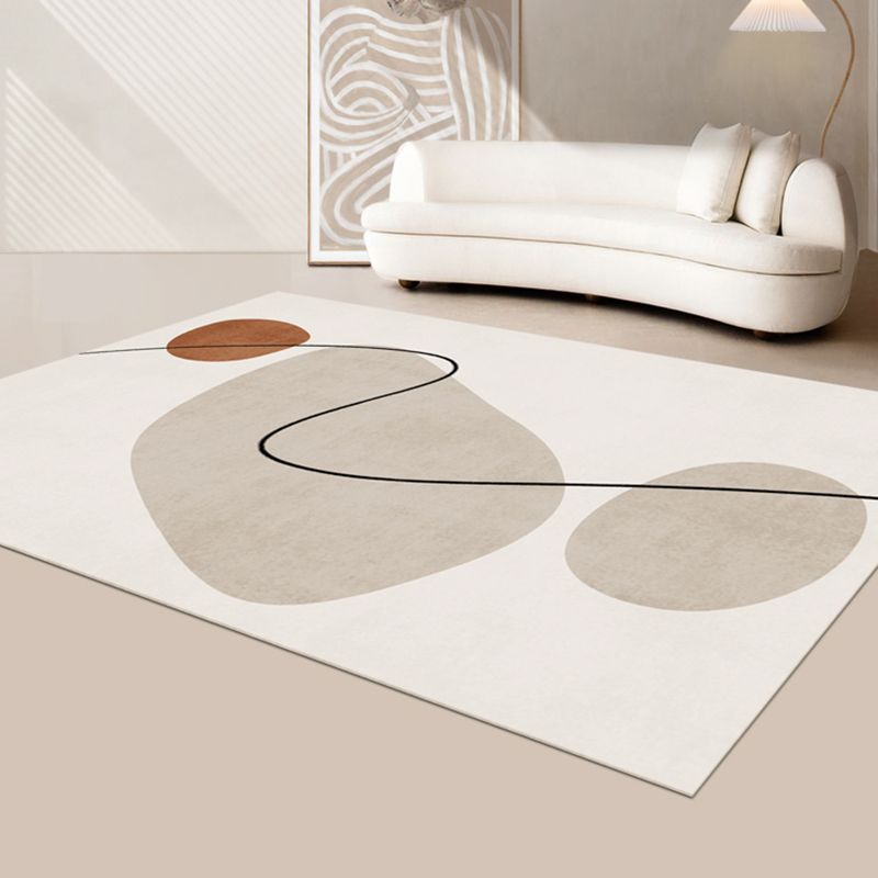 Simplicity Carpet Polyster Trendy Contrast Panel Indoor Rug Stain Resistant Area Rug for Living Room