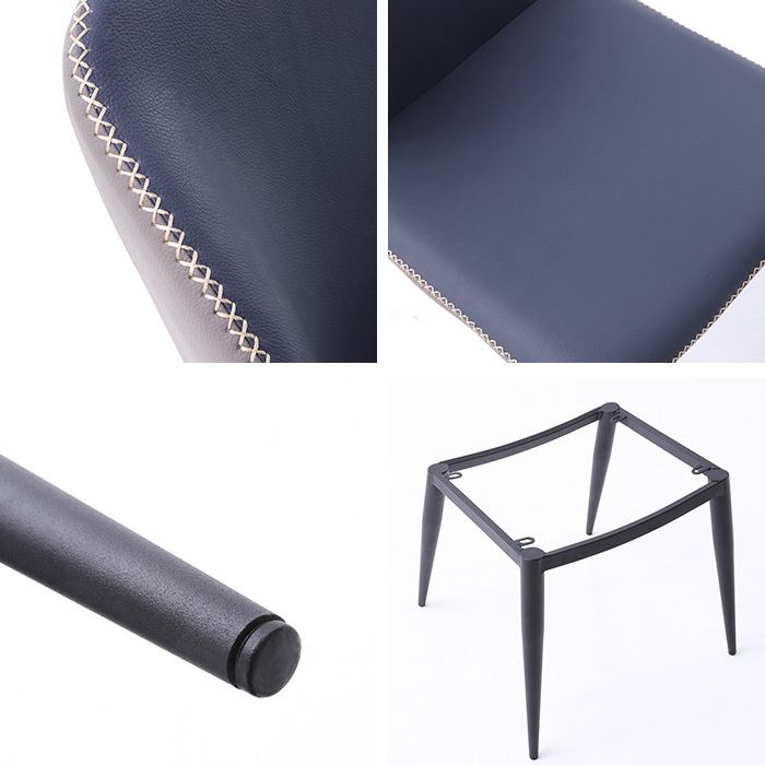 Silla lateral moderna de cuero sintético para restaurante, silla de comedor con respaldo lateral mate y acabado mate