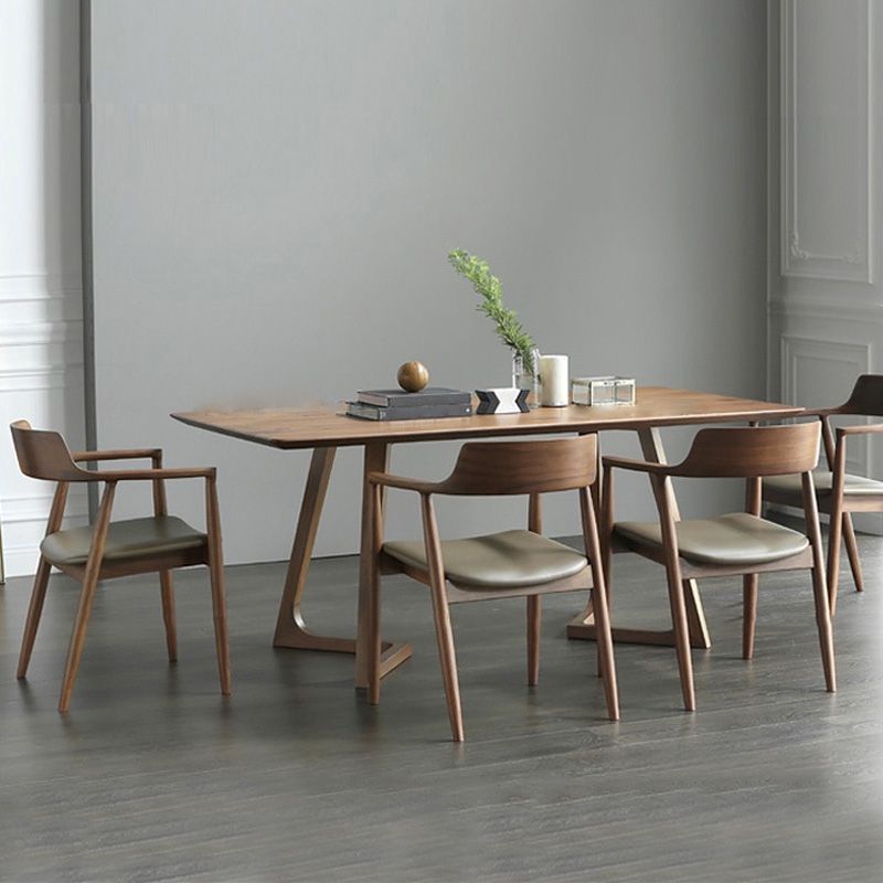 Fauteuil de salle à manger moderne de 22 pouces de large, dossier ouvert avec 4 pieds en bois pour un usage domestique