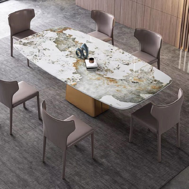Contemporary Sintered Stone Dining Table Set 1/3/4/5/7 Pieces Dining Set for Home