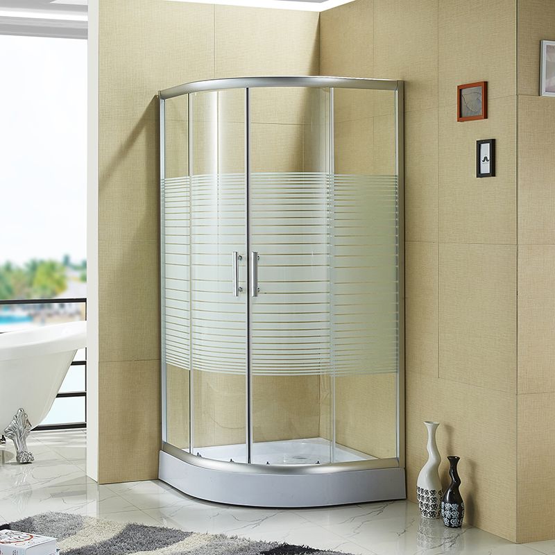 Double Sliding Shower Enclosure Semi-Frameless Corner Shower Enclosure