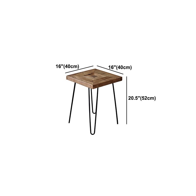 Nordic Style Cocktail Table Brown Elm Wood Top Metal Base Round/square Coffee Table