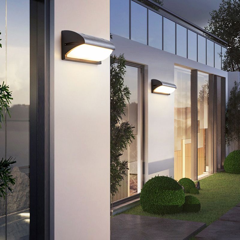 Moderno semplice rettangolo a parete rettangolo montato a parete lampada da parete in alluminio a 1 luce per giardino