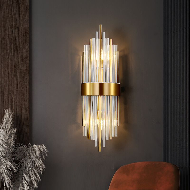 2 lichten Wand SCONCE Moderne stijl Unieke vorm Crystal Wall Mount Light Fecture in messing