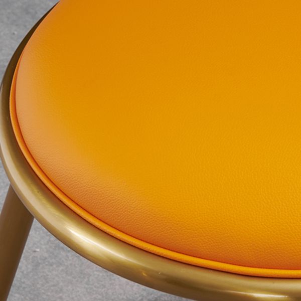 Glam faux lederen eetkamerstoel armloze metalen eetkamerstoelen voor thuisgebruik