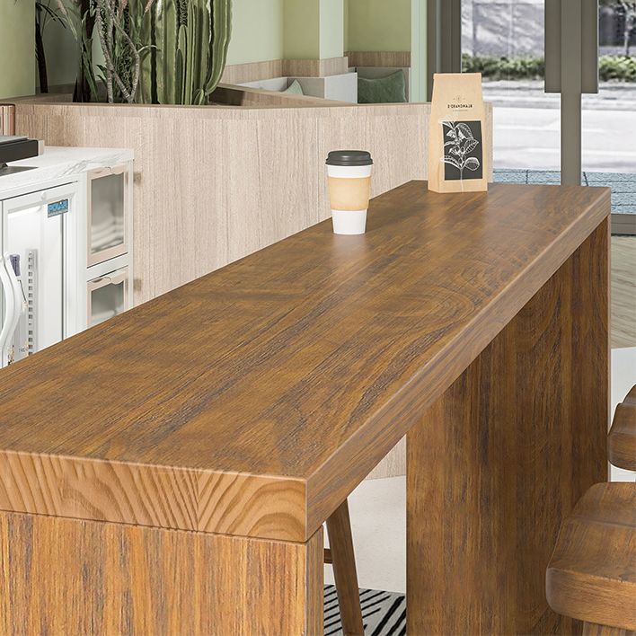 Luxury Rectangle Solid Wood Bar Table Set 1/4/5/7 Pieces Counter Table with Stools