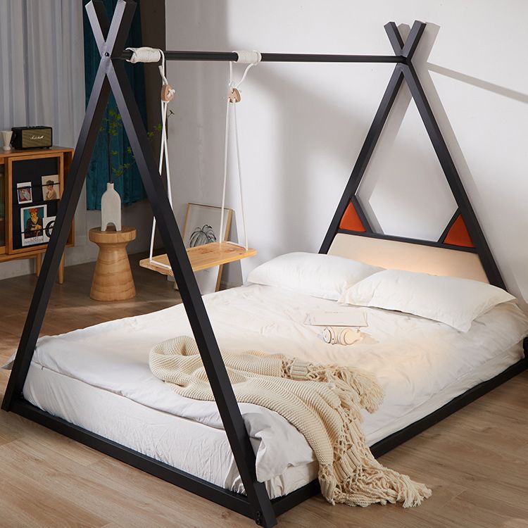 Scandinavian Bed Metal No Theme Panel Bed in Black/White Finish