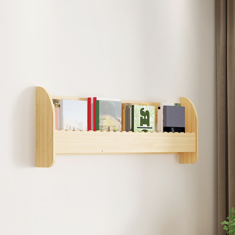 Contemporary Style Bookshelf Solid Wood Wall Mounted Bookcase for Home Office