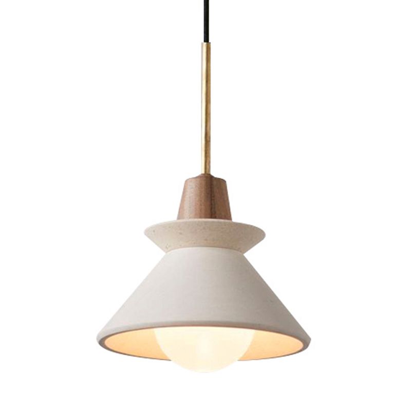 Lampe à pouces suspendues moderne à lampe en bois de bois avec de la teinte de ciment