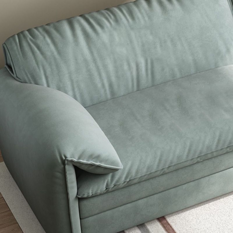 Nordic Upholstered Sleeper Sofa Pillow Top Arm Sofa Bed in Green