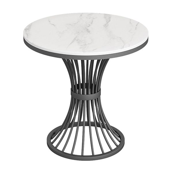 Table à manger de luxe traditionnelle table de pierre fritrée avec base en métal pour salle à manger