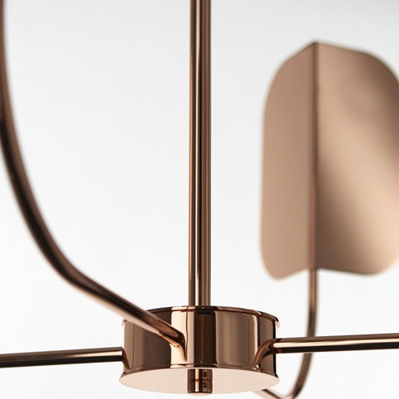 Nordic Style Metal Chandelier Branch Brown Pendant Lamps for Living Room