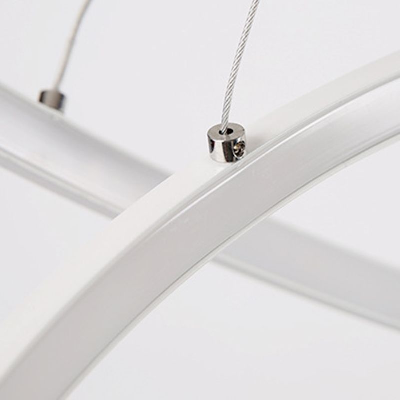 Modern Style Multi-Tier Pendant Chandelier Metal Mutil Lights Suspended Lighting Fixture in White