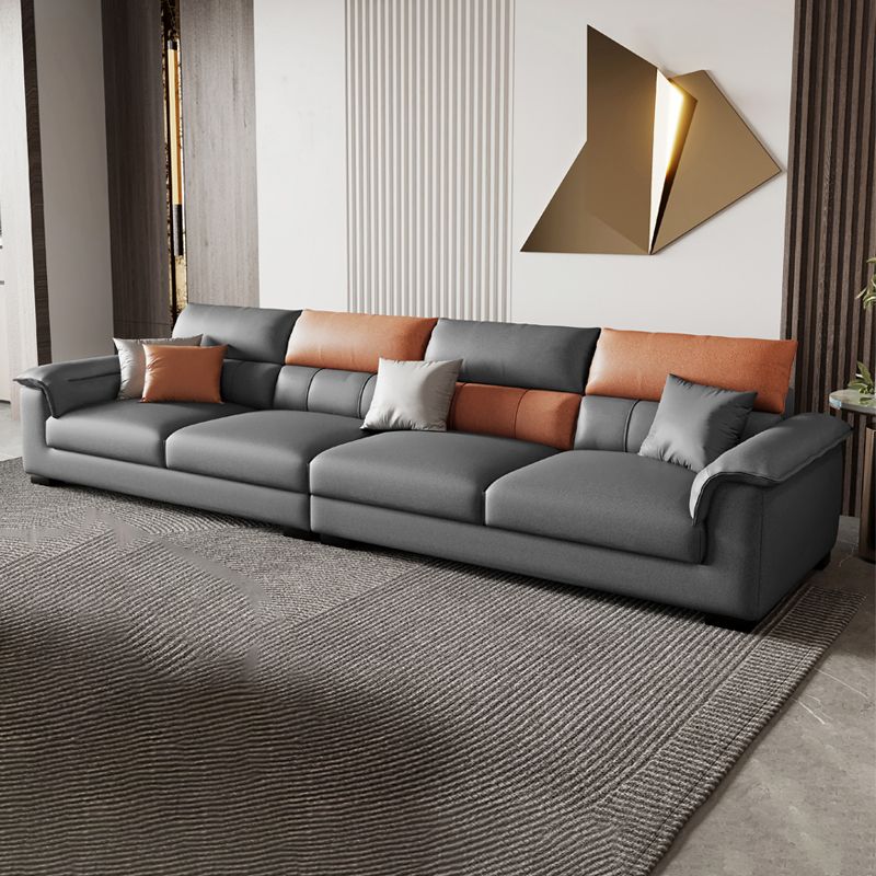 Fabric Pillow Top Arm Sectional Sofa 35.43"High Modern Cushion Back Sofa