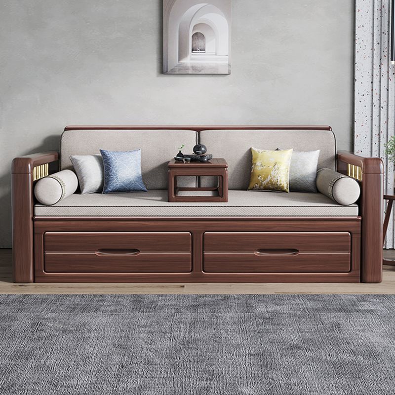 Glam Foldable Sleeper Sofa Latex and Foam Convertible Sofas with Storage