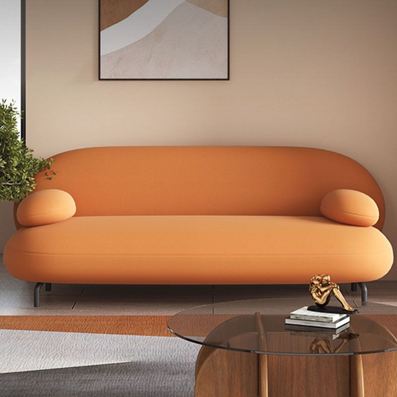 Faux Leather Modern Style Sofa 29.13" High Pillow Top Arm Seating