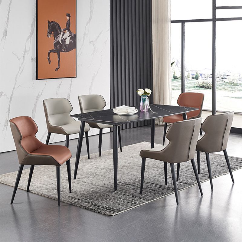 Sedia a braccio industriale interno a wingback in metallo imbottito sedia sala da pranzo