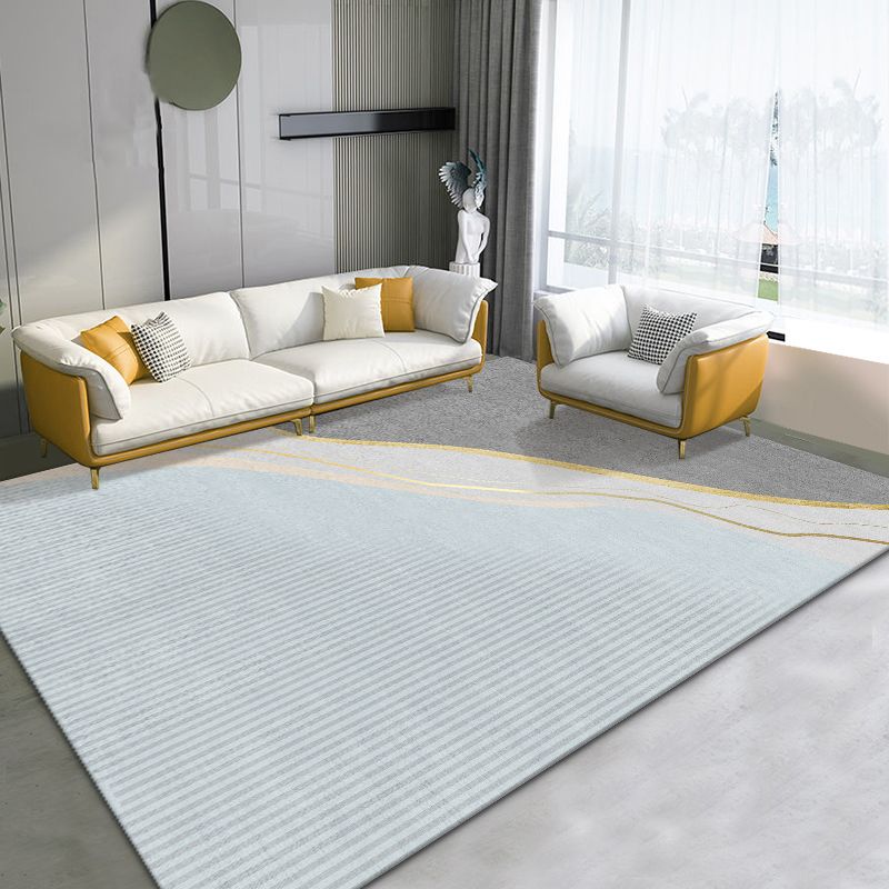 Blau moderne Teppichfarbe Block Polyester Fläche Teppichfleckfest Teppich für Wohnkultur