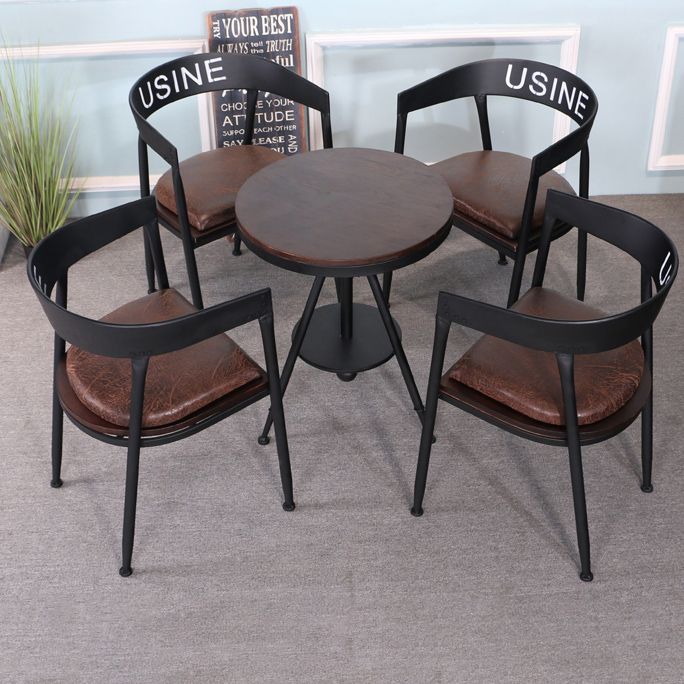 Chaise de salle à manger industrielle 21 '' Plaide latéral à dos ouvert de largeur avec des jambes en métal pour un usage domestique
