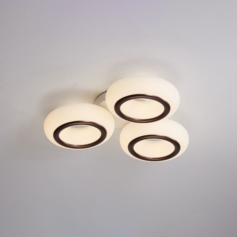 Acrylic Doughnut Ceiling Flush Light Modernist 3/6-Head White LED Flush Mount Light Fixture