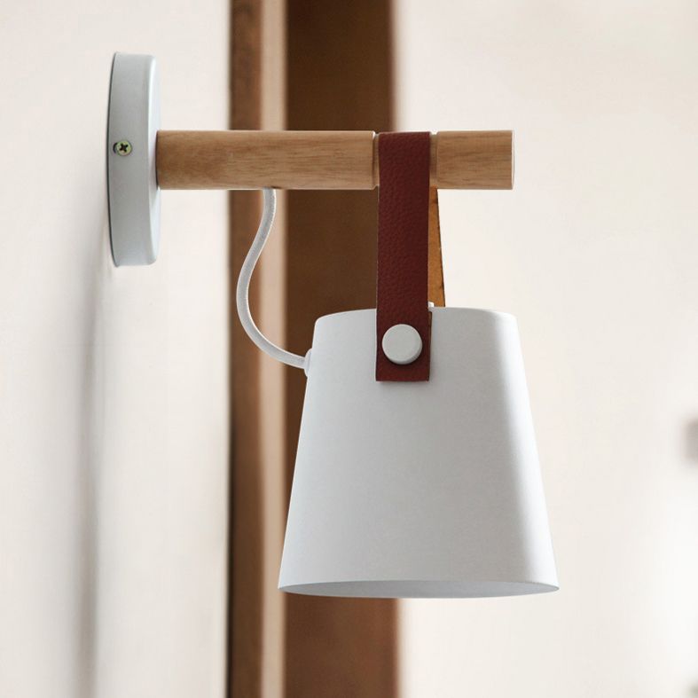 Zeitgenössische minimalistische Holzwandleuchte Ein-Bulb-Wandleuchte für Wohnzimmer