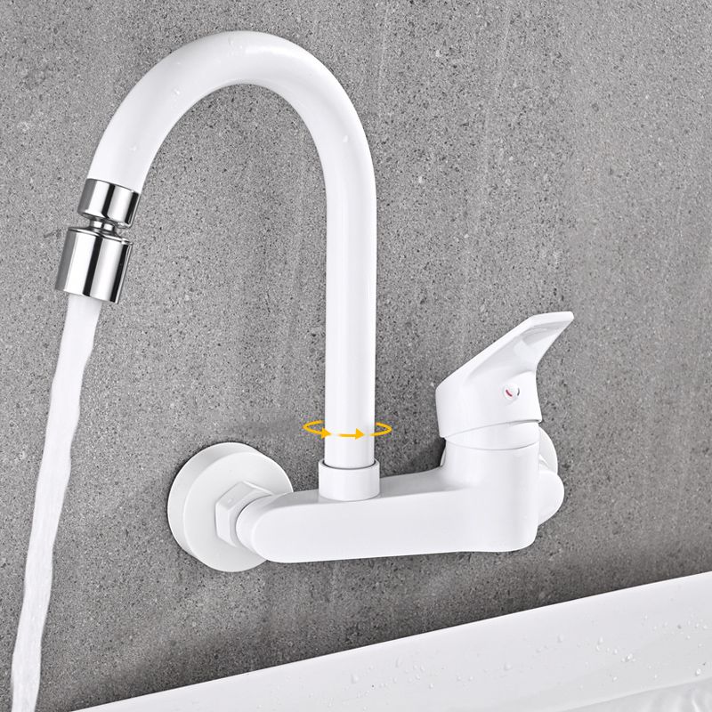 Modern Wall Mounted Single Rotary Switch Kitchen Faucet High Profile Faucet