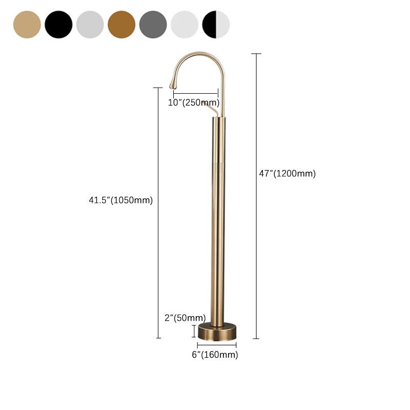 Modern Floor Mounted Single Handle Freestanding Tub Filler Metal Freestanding Faucet