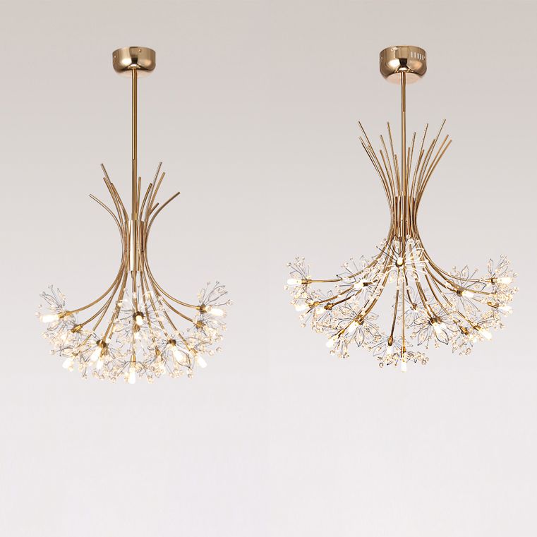 Lampada il lampadario in perline di cristallo trasparente con design bouquet moderno 13/19 luci nere/cromo lampada sospesa