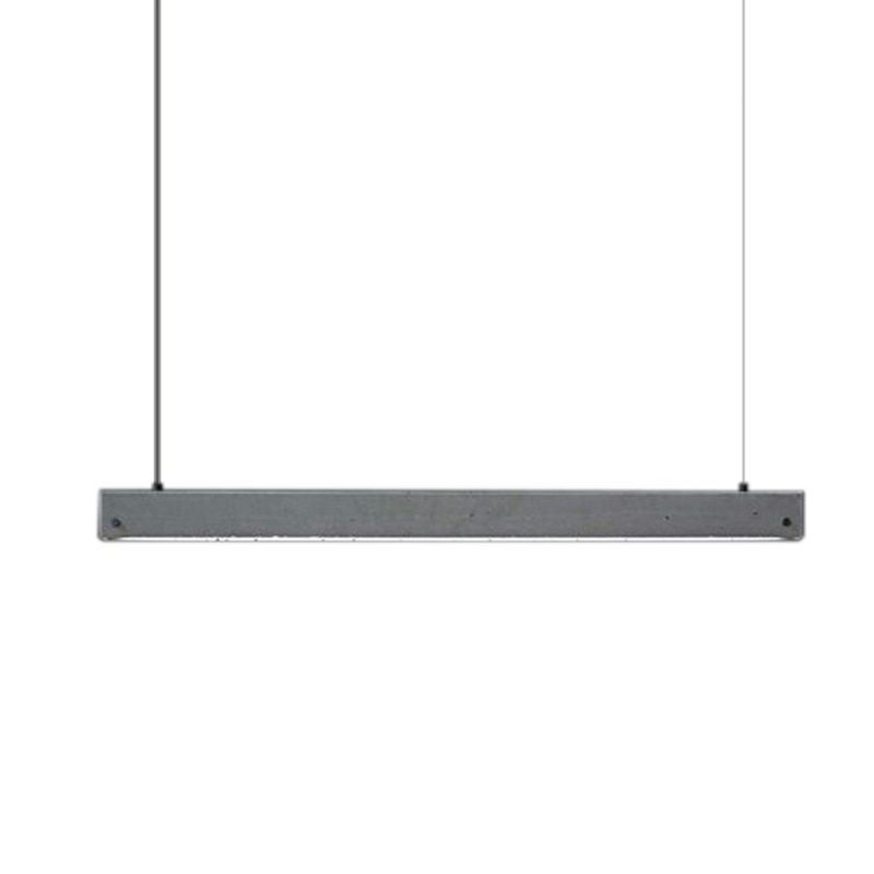 Grey Rectangular Suspension Lighting Simplicity 1 Head Cement Hanging Ceiling Light for Office